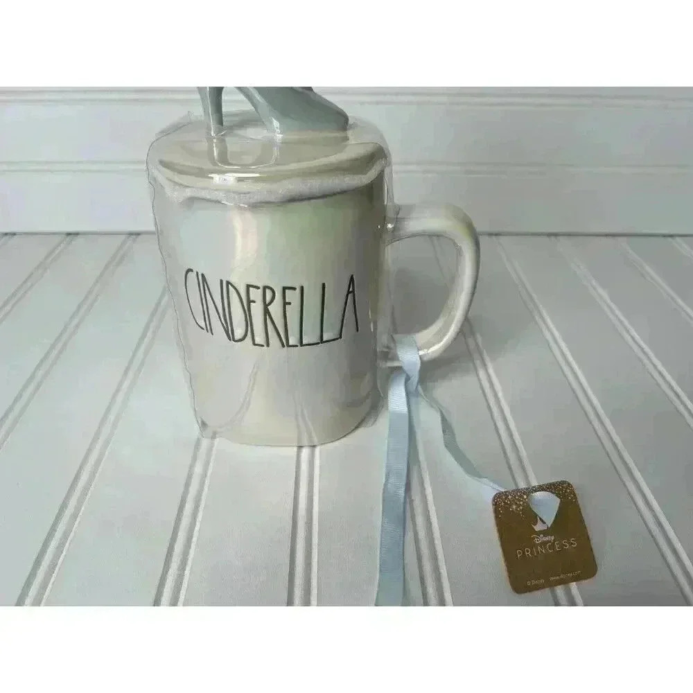 Rae Dunn Disney Princess Iridescent Cinderella Slipper Topper Mug NEW